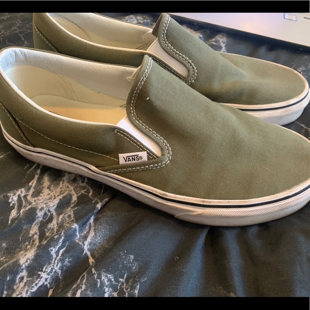 Olive Green Slip-On Vans